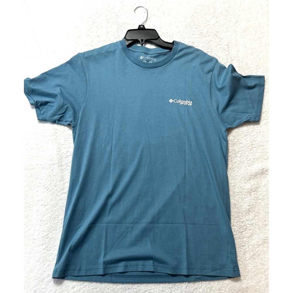 Columbia Men's PFG Beargir SS Tee Men's Blue Medium T-Shirt (E7)